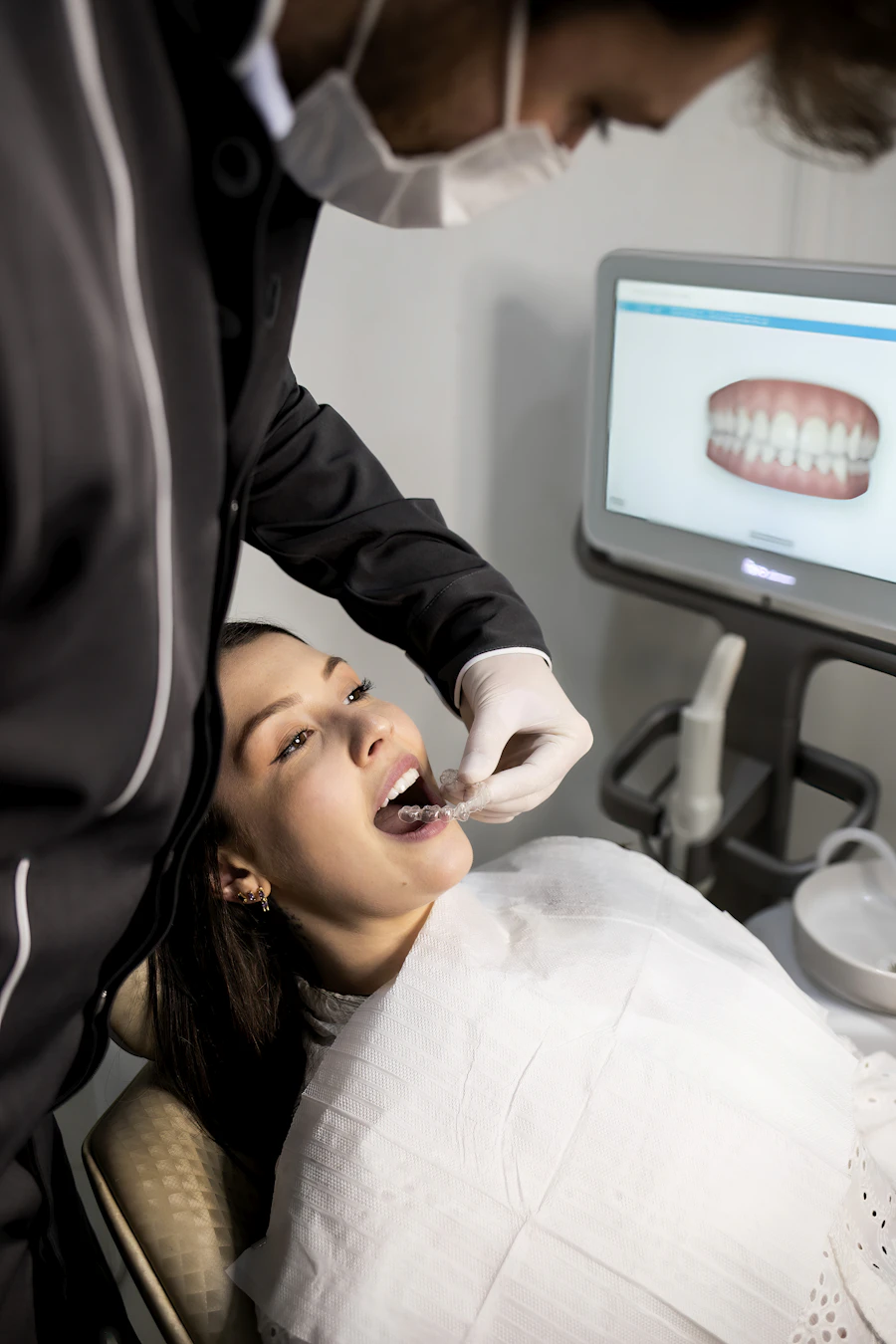 Digital dental impression taken with an intraoral scanner shown on a screen